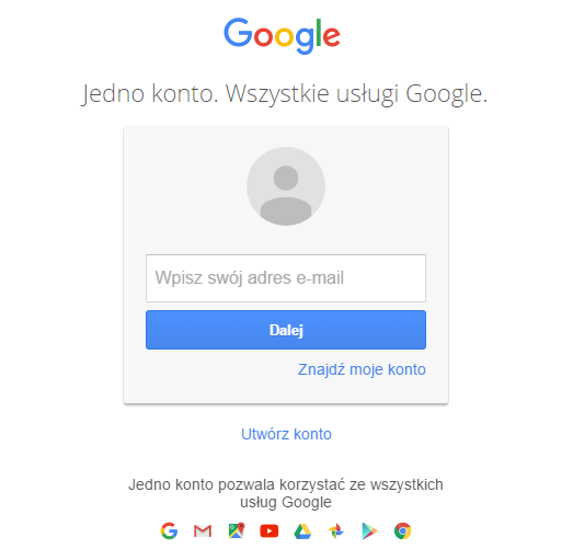 Google Sign-In page