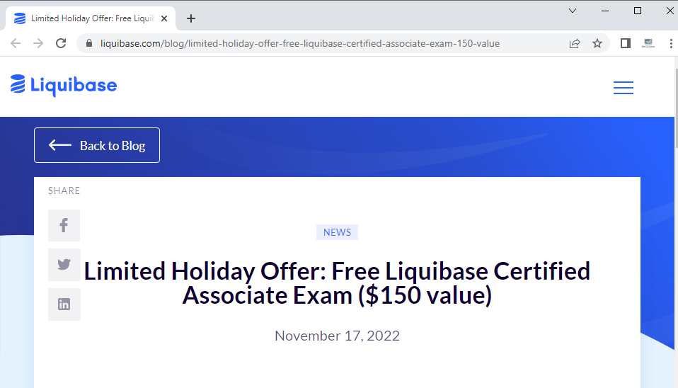 Liquibase exam for free